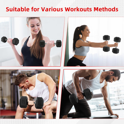 Dumbbell Set, Pairs of 5 Lb, 10 Lb, 15 Lb, and 20 Lb
